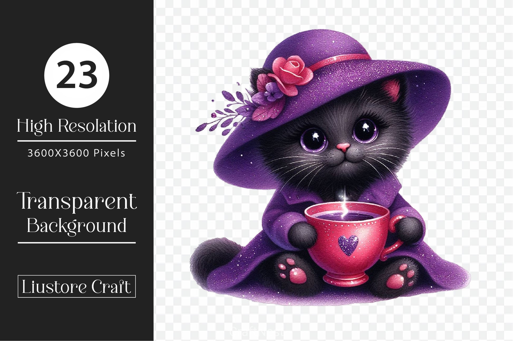 Valentine Teacup Kitten Clipart Bundle - CraftNest - Digital Crafting and Art