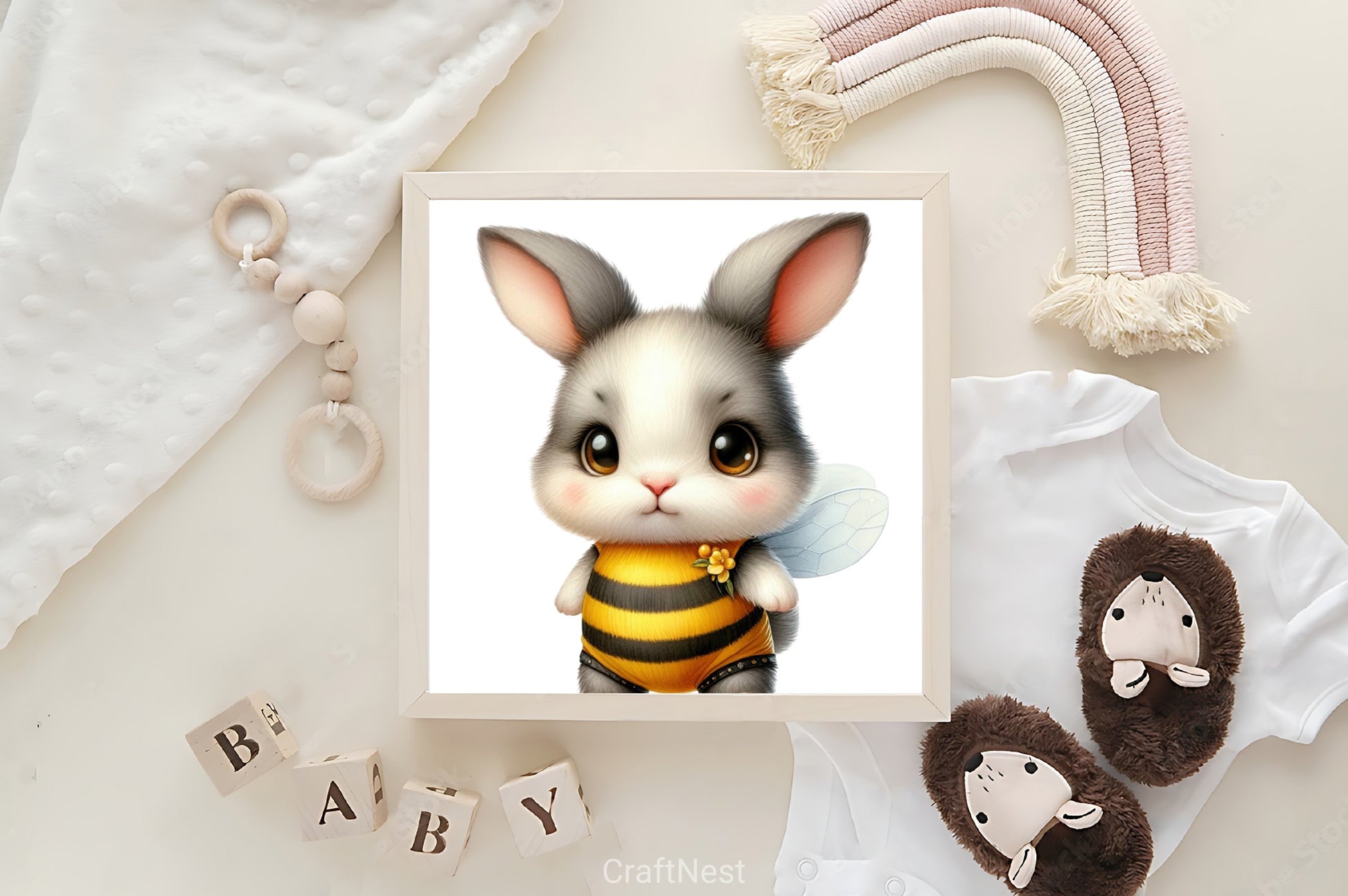 Bunny Bumblebee Clipart Bundle - CraftNest - Digital Crafting and Art