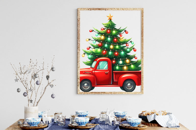 Christmas Truck Clipart Bundle 2 - CraftNest - Digital Crafting and Art
