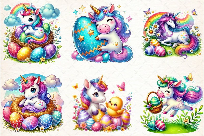 Easter Unicorn Clipart Bundle - CraftNest - Digital Crafting and Art