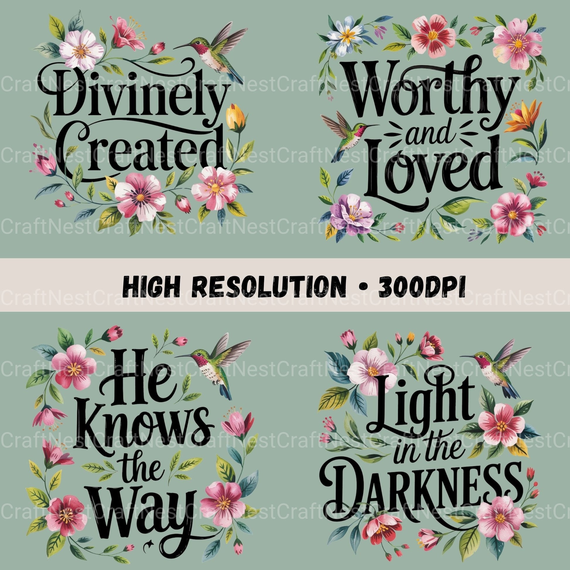 Bible Quotes Hummingbird Clipart Bundle - CraftNest - Digital Crafting and Art