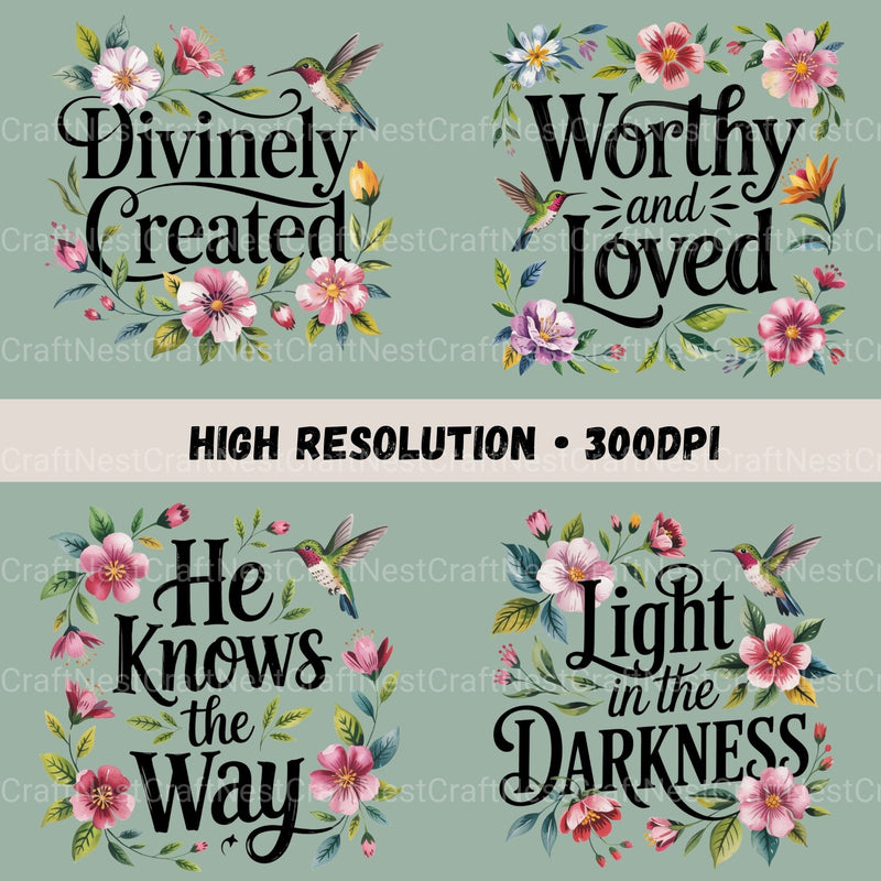 Bible Quotes Hummingbird Clipart Bundle - CraftNest - Digital Crafting and Art
