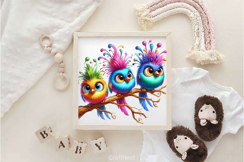Funny Birds On Branch Clipart Bundle 2 - CraftNest - Digital Crafting and Art