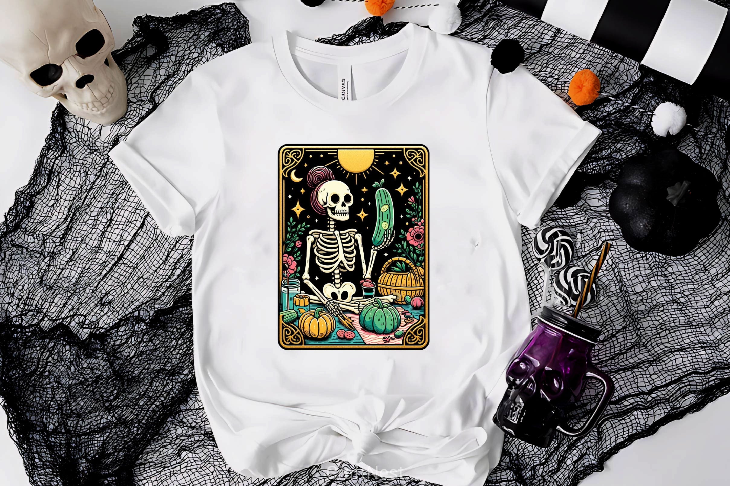 Funny Gardening Skeleton Tarot Card Clipart Bundle - CraftNest - Digital Crafting and Art