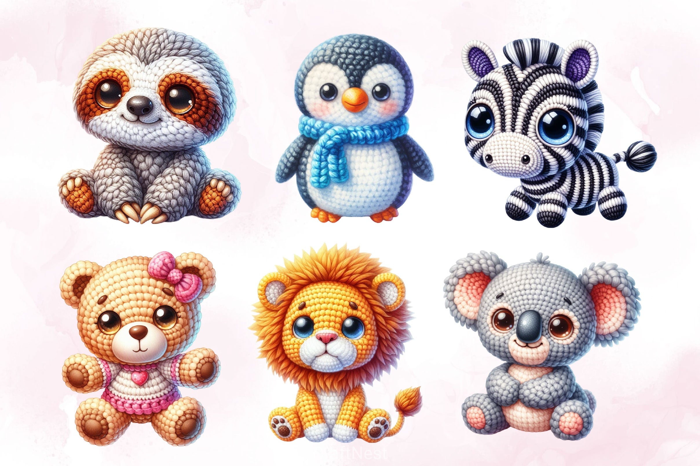 Crochet Animals Clipart Bundle - CraftNest - Digital Crafting and Art