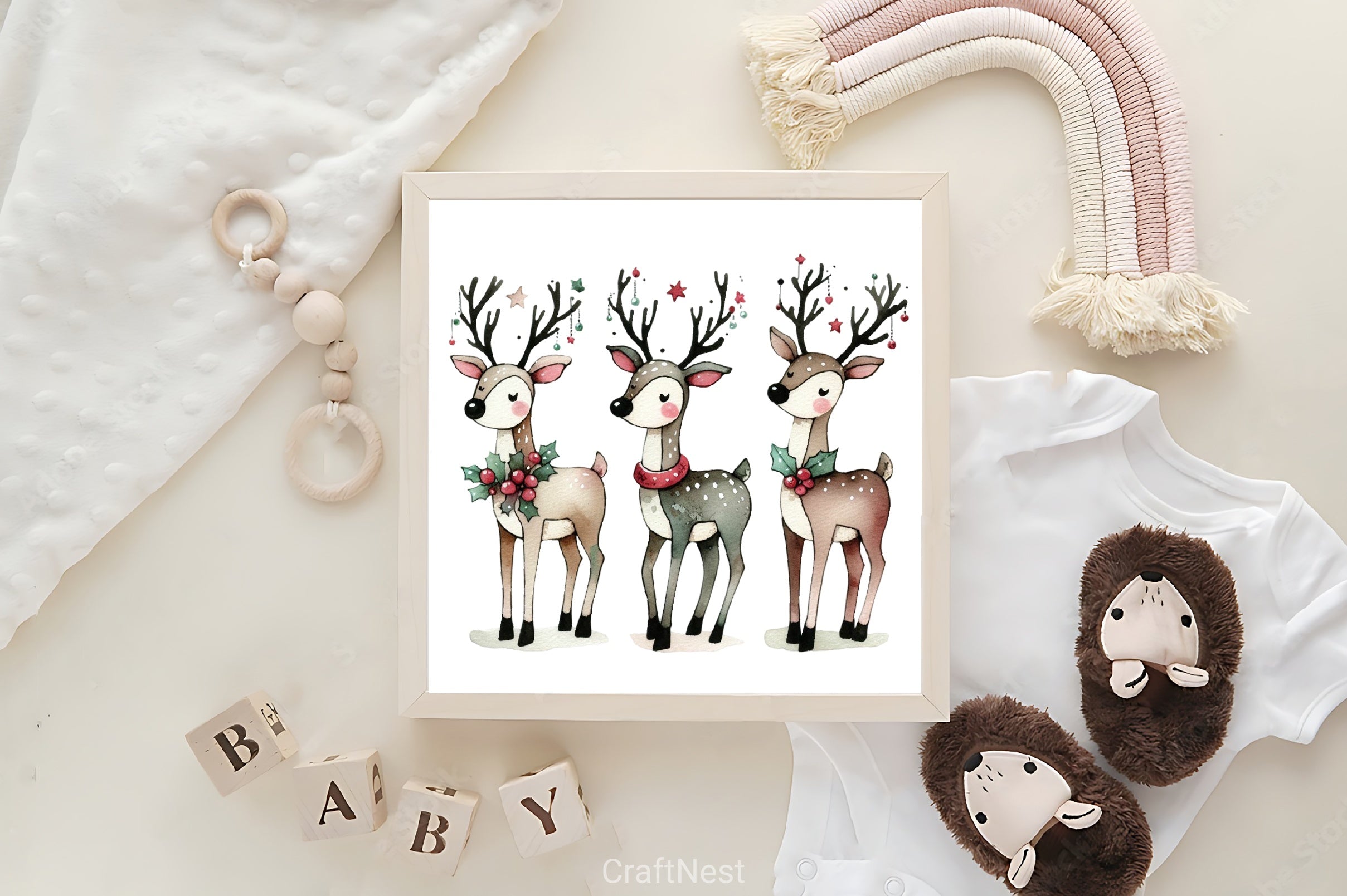 Christmas Reindeer Clipart Bundle 8 - CraftNest - Digital Crafting and Art