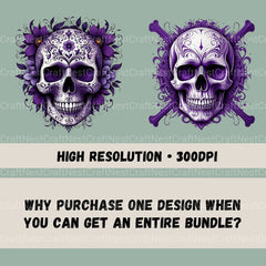 Skulls In Purple Clipart Bundle - CraftNest - Digital Crafting and Art