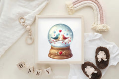 Valentine Bird Snow Globe Clipart Bundle - CraftNest - Digital Crafting and Art
