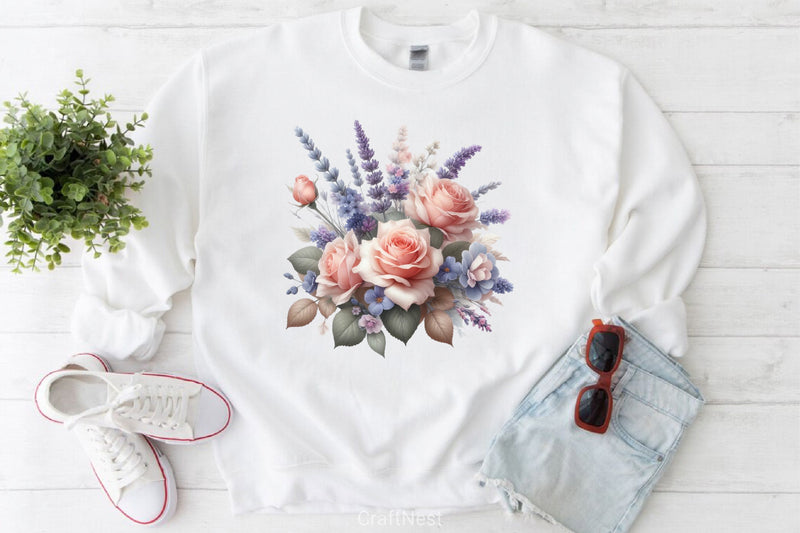 Roses & Lavender Clipart Bundle - CraftNest - Digital Crafting and Art