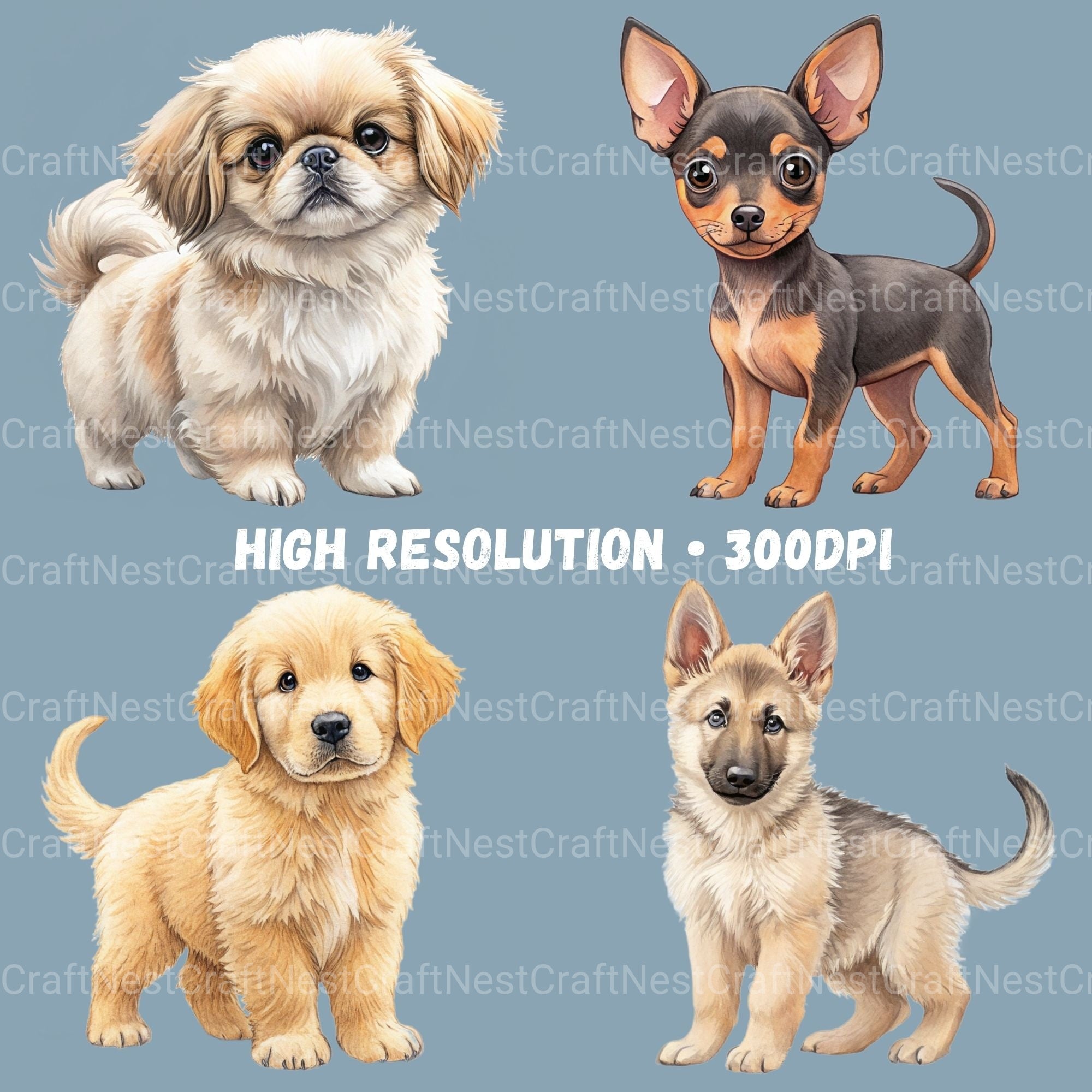 Puppies Clipart Bundle - CraftNest - Digital Crafting and Art