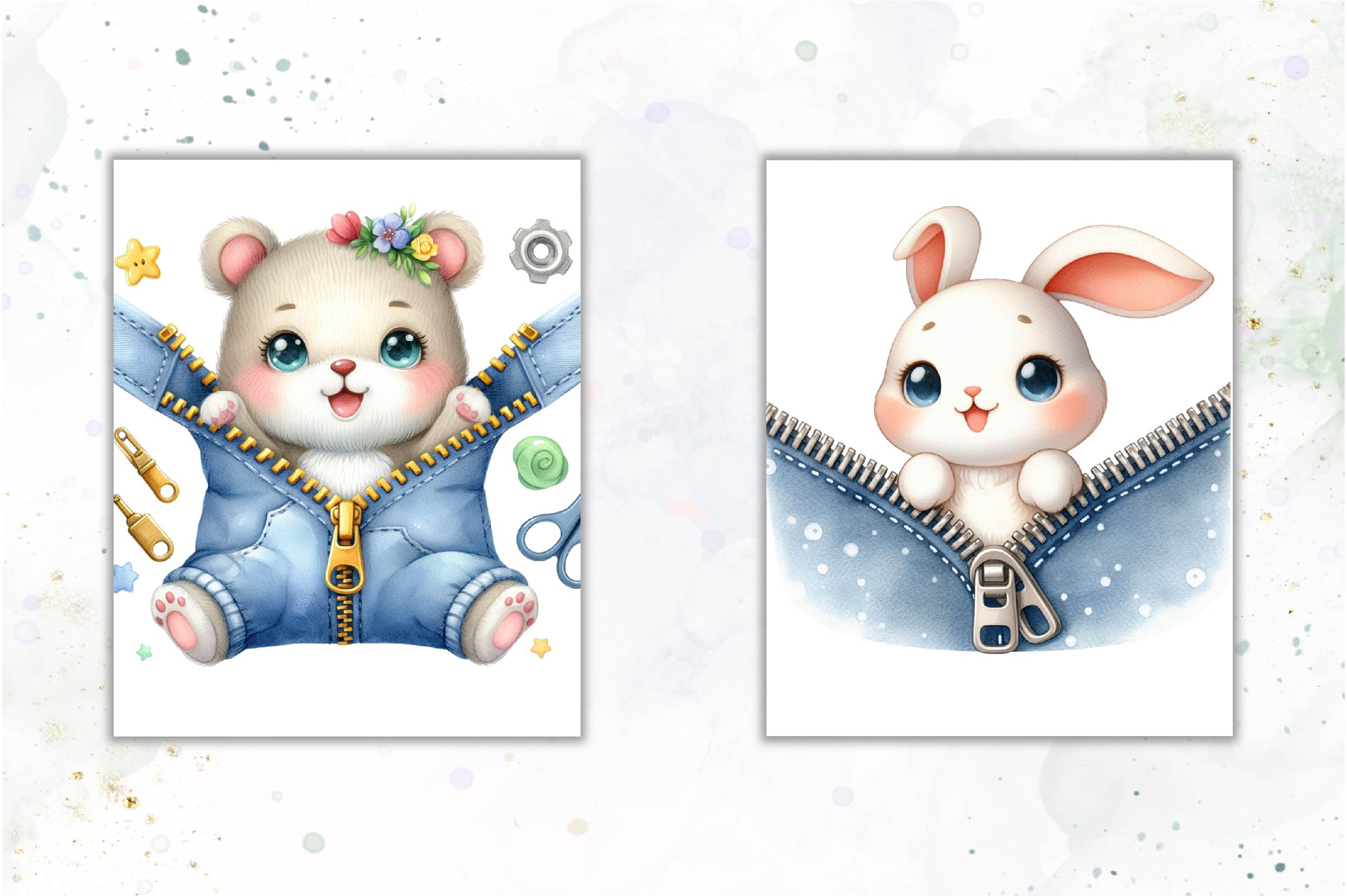 Cute Zipper Animal Clipart Bundle - CraftNest - Digital Crafting and Art