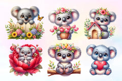 Floral Koala Clipart Bundle 2 - CraftNest - Digital Crafting and Art