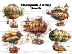 Steampunk Airship Clipart - CraftNest