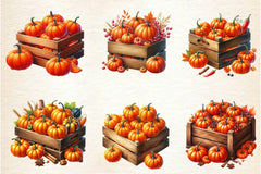 Pumpkin Wooden Box Clipart Bundle - CraftNest - Digital Crafting and Art