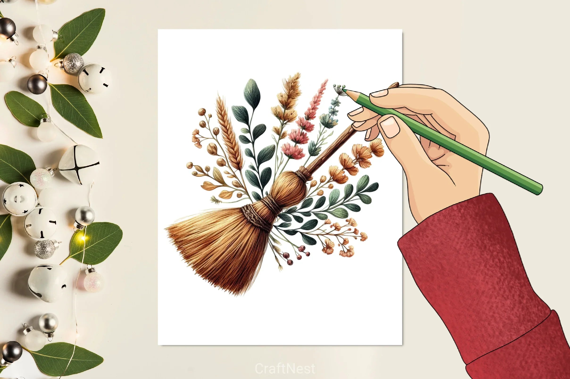 Halloween Witch Broom Clipart Bundle 2 - CraftNest - Digital Crafting and Art