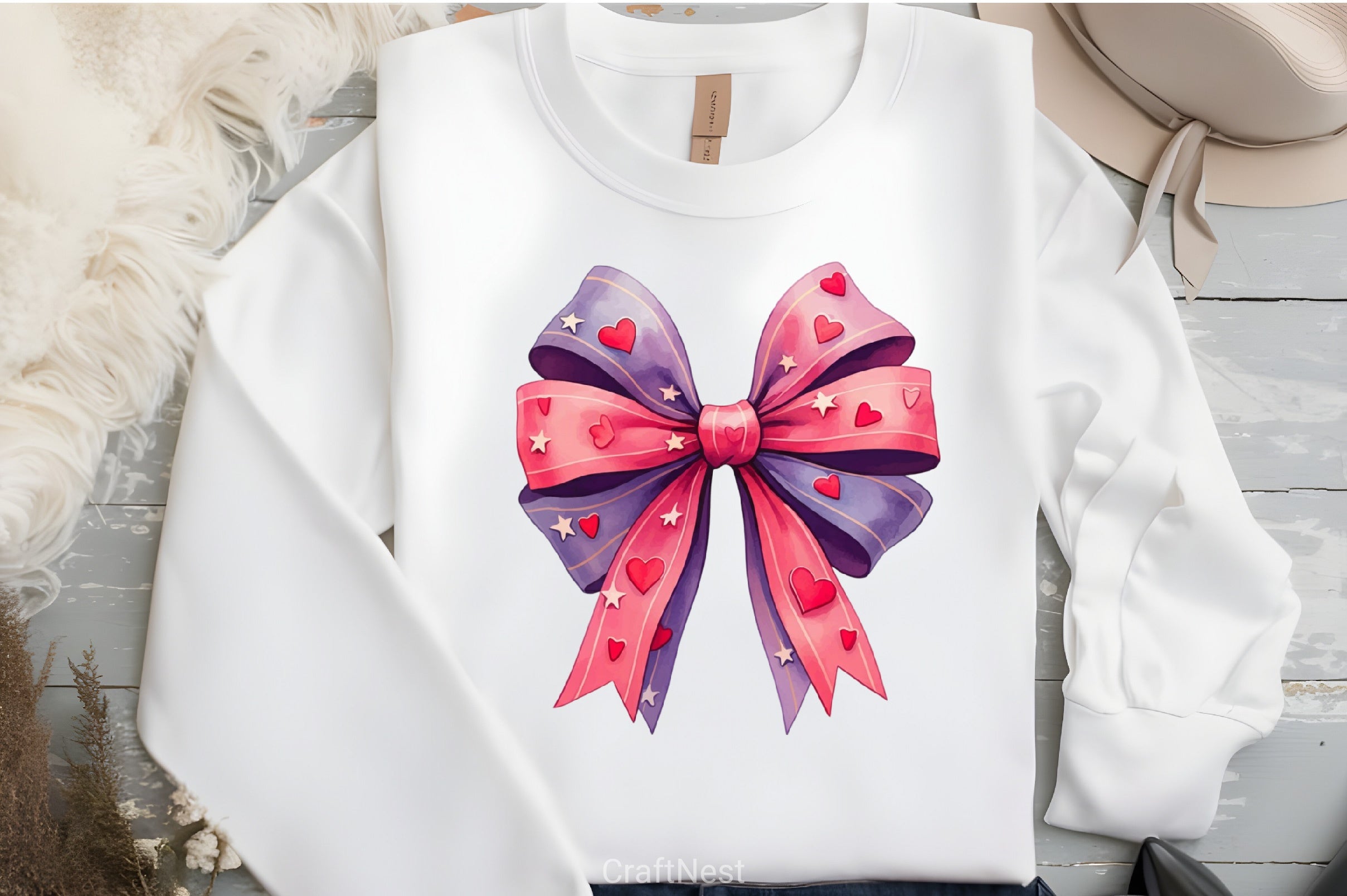 Watercolour Hot Pink Bows Clipart Bundle - CraftNest - Digital Crafting and Art