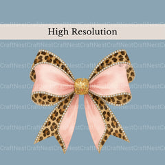 Coquette Cheetah Bows Clipart Bundle - CraftNest - Digital Crafting and Art