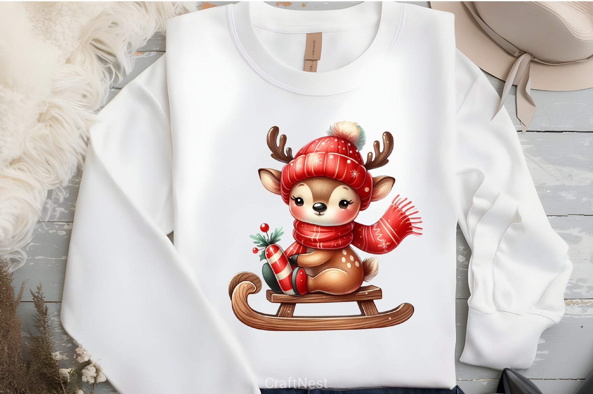 Christmas Reindeer Clipart Bundle 7 - CraftNest - Digital Crafting and Art