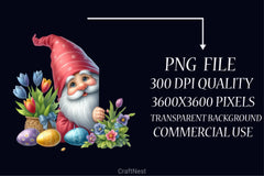 Easter Gnome Clipart Bundle 13 - CraftNest - Digital Crafting and Art
