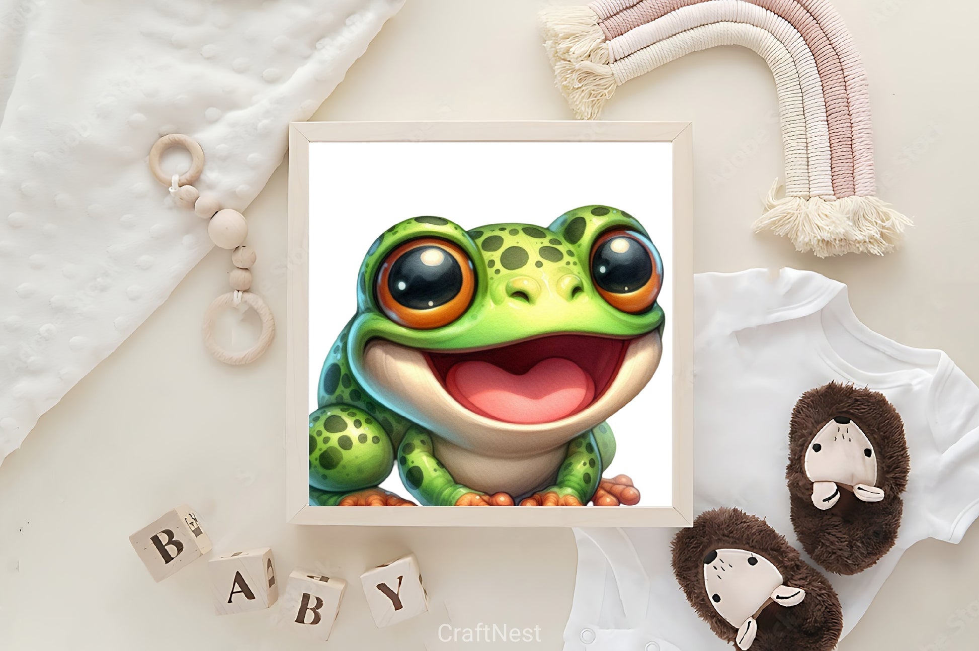 Cute Baby Frog Clipart Bundle - CraftNest - Digital Crafting and Art