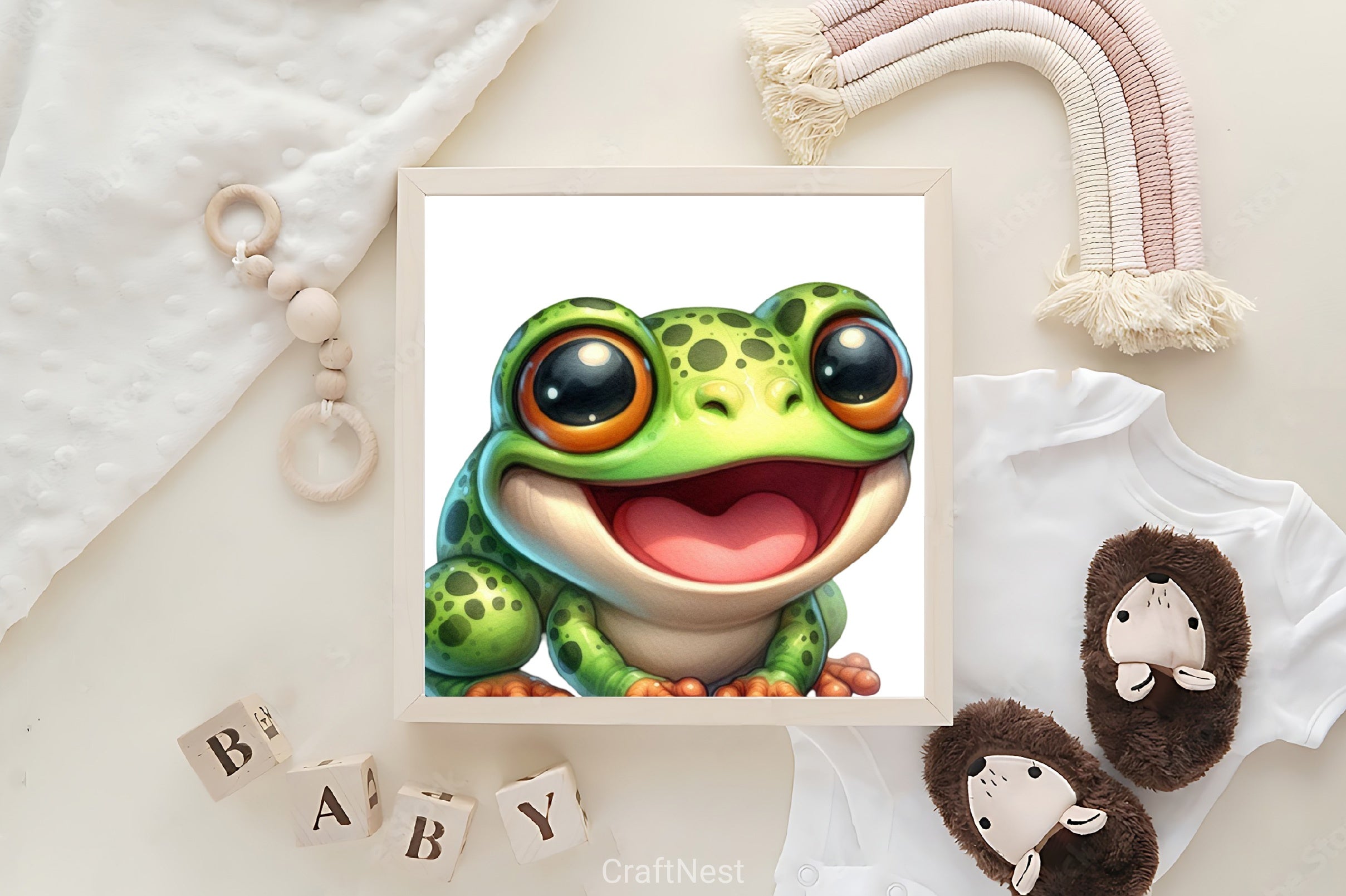 Cute Baby Frog Clipart Bundle - CraftNest - Digital Crafting and Art