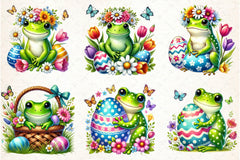 Cute Easter Frog Clipart Bundle - CraftNest - Digital Crafting and Art