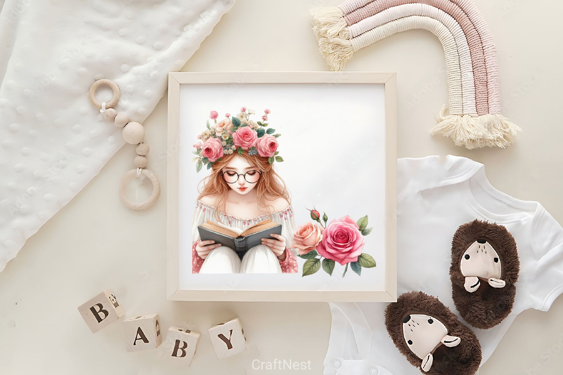 Beautiful Girl Reading Clipart Bundle - CraftNest - Digital Crafting and Art