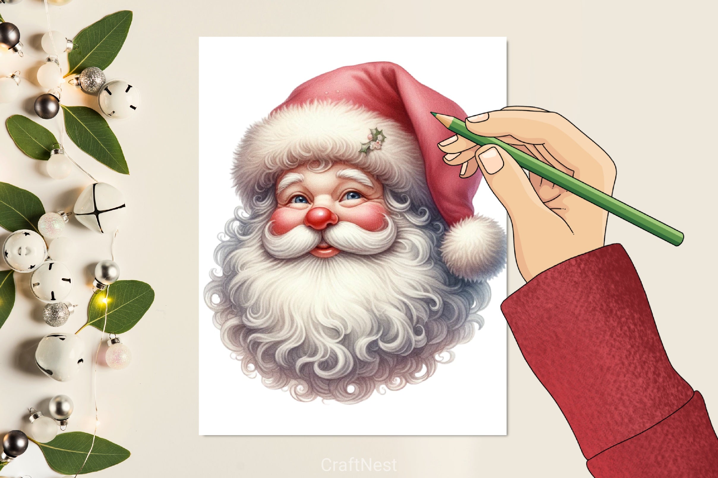 Vintage Santa Clipart Bundle - CraftNest - Digital Crafting and Art