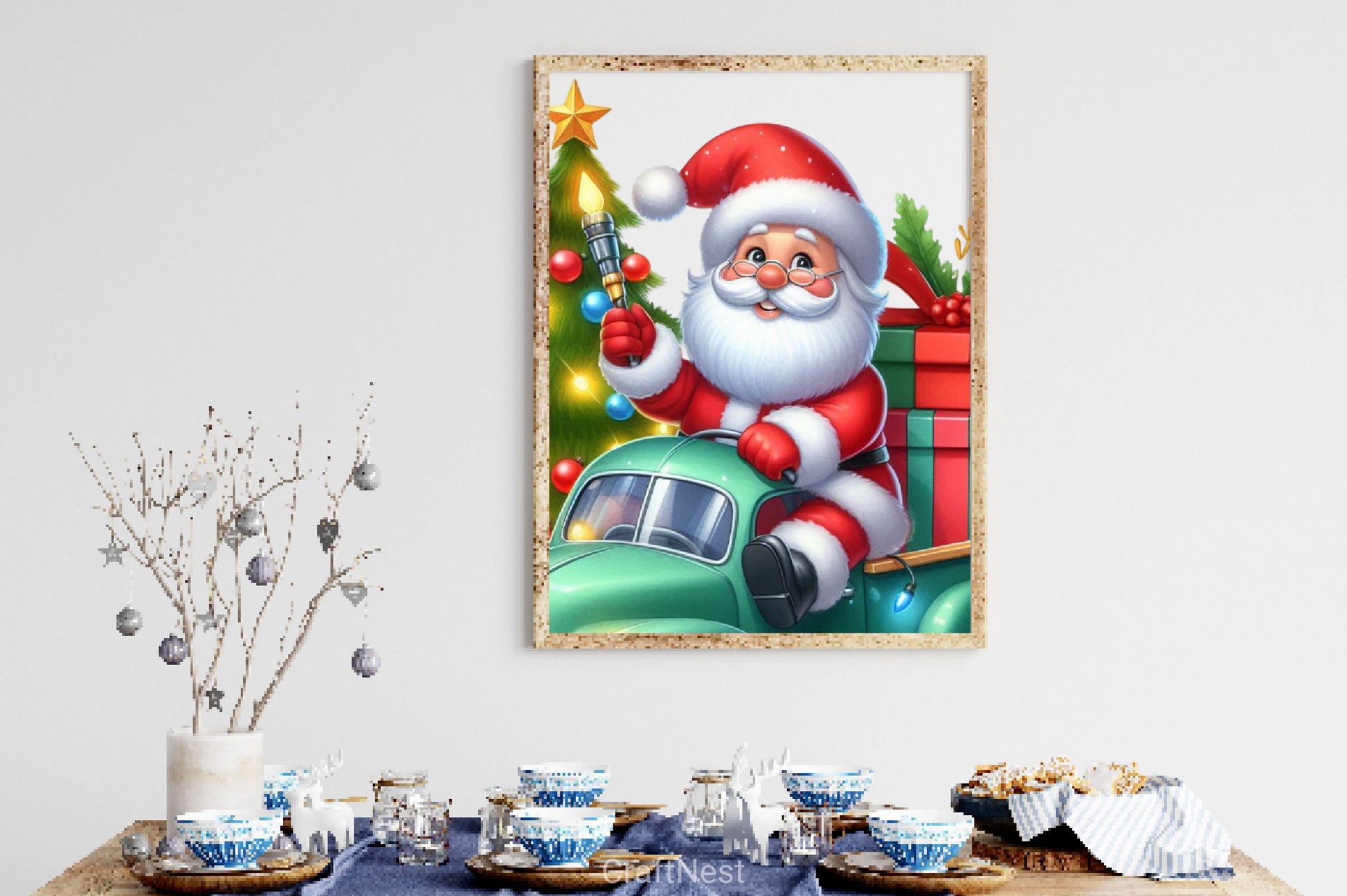 Christmas Santa Red Truck Clipart Bundle - CraftNest - Digital Crafting and Art