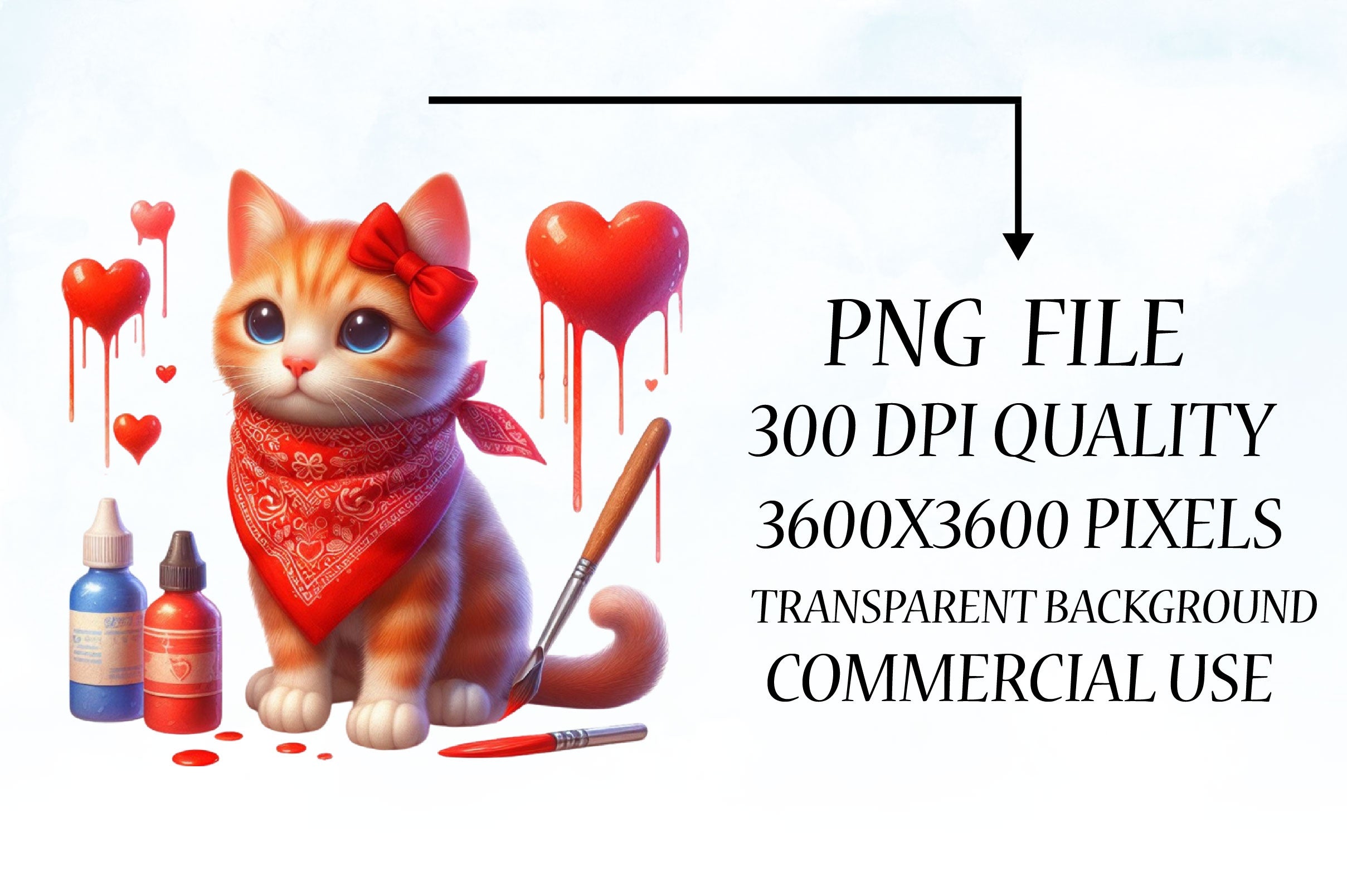 Valentine's Cat Bandana Clipart Bundle - CraftNest - Digital Crafting and Art