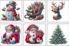 Faux Rhinestones Christmas Clipart Bundle - CraftNest - Digital Crafting and Art