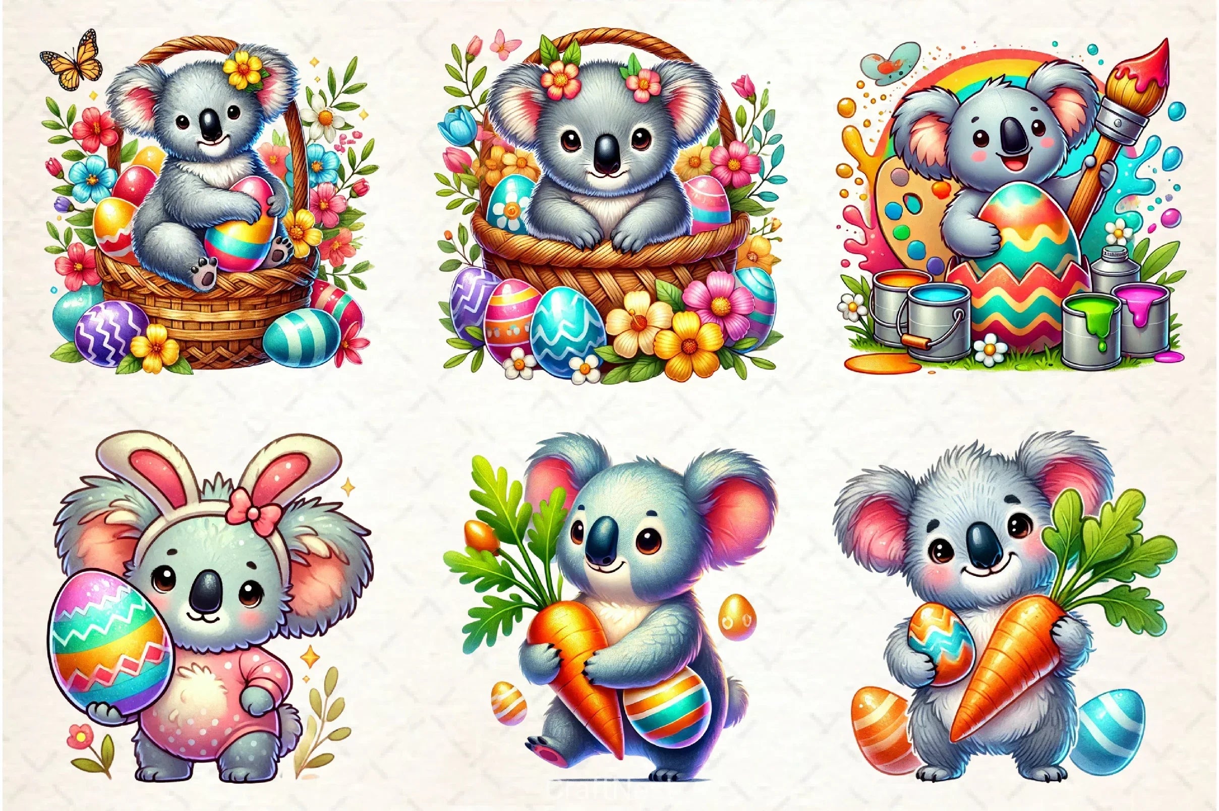 Koala Easter Clipart Bundle - CraftNest - Digital Crafting and Art