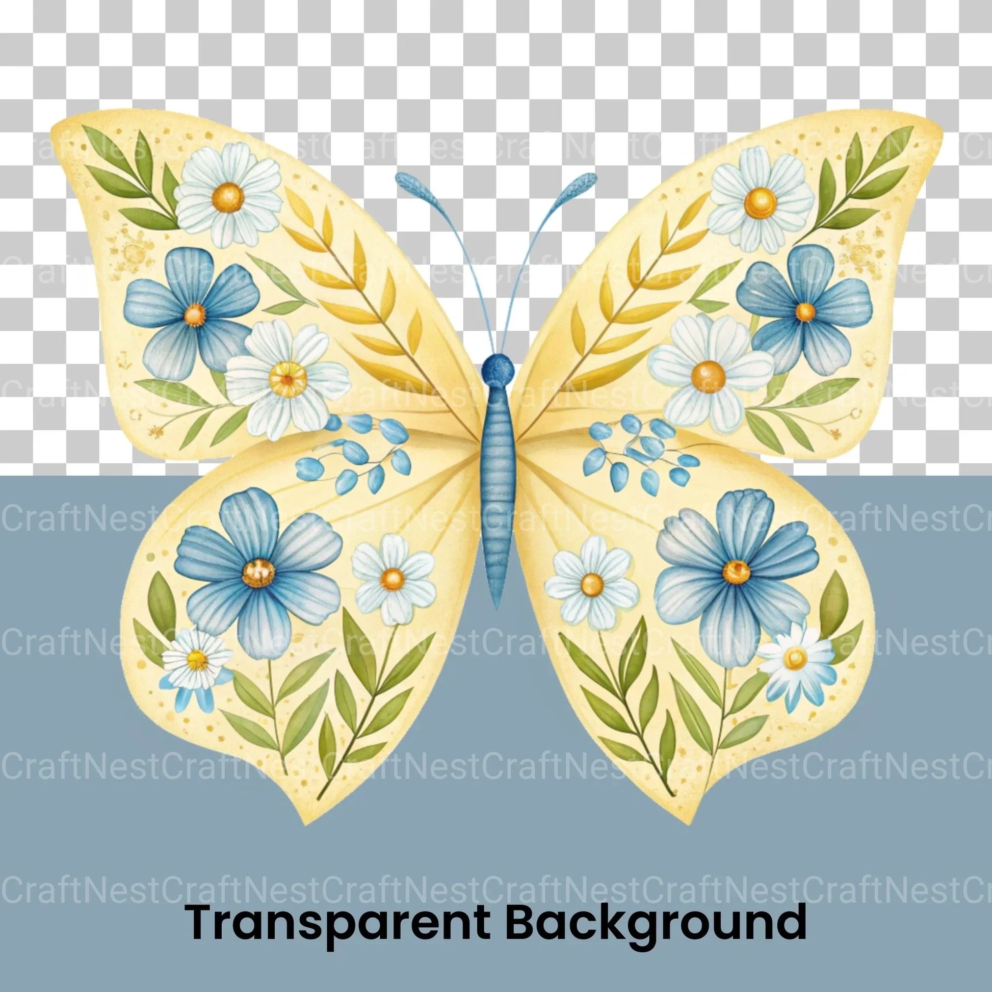 Flower Butterflies Clipart Bundle - CraftNest - Digital Crafting and Art