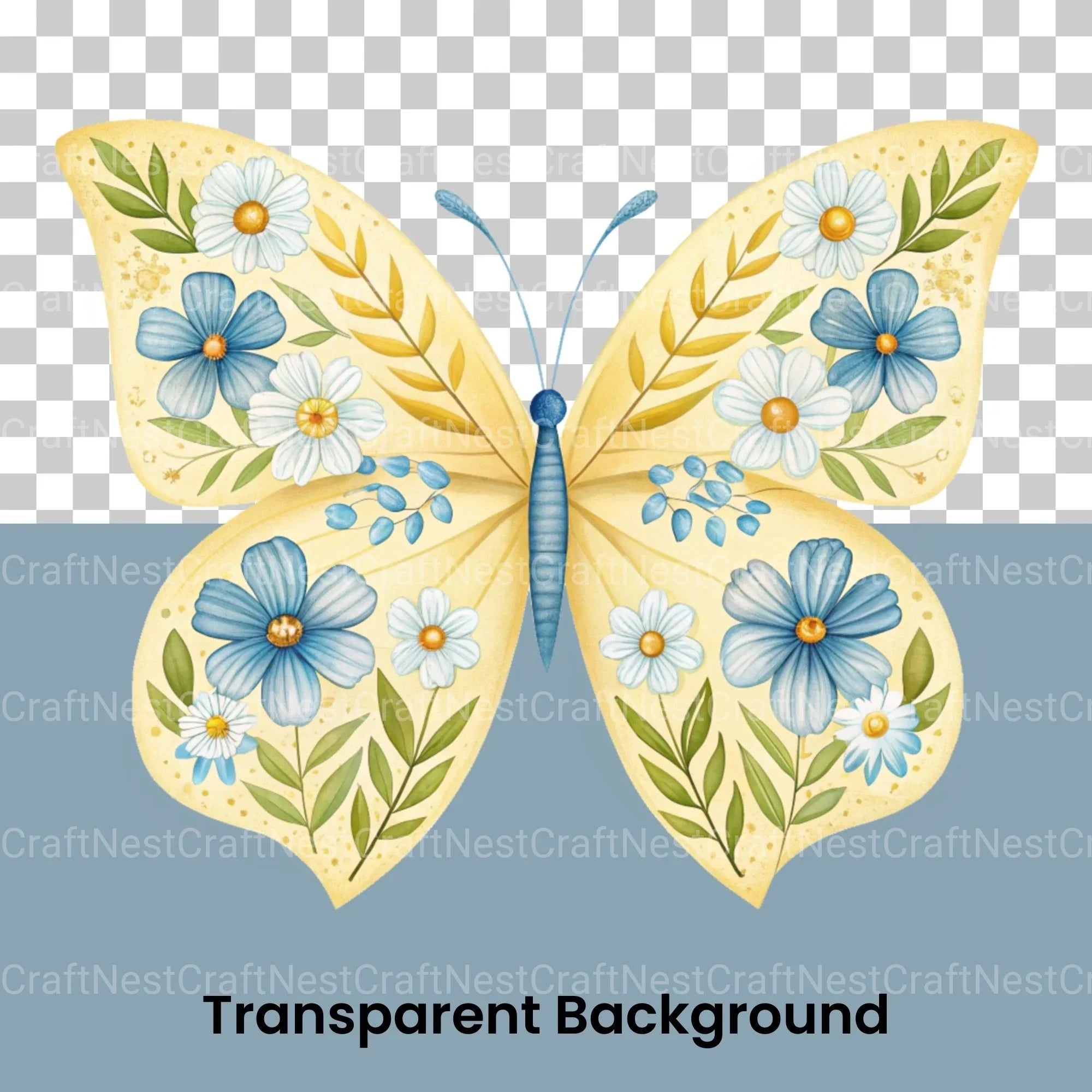 Flower Butterflies Clipart Bundle - CraftNest - Digital Crafting and Art