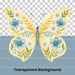 Flower Butterflies Clipart Bundle - CraftNest - Digital Crafting and Art