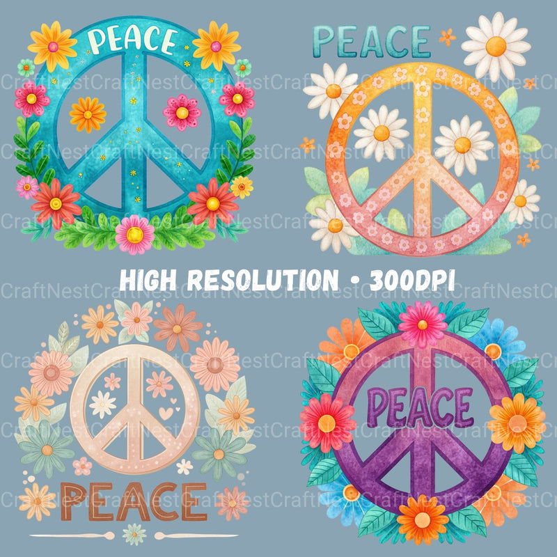 Peace Signs Clipart Bundle - CraftNest - Digital Crafting and Art