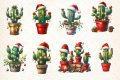 Christmas Cactus Clipart Bundle - CraftNest - Digital Crafting and Art