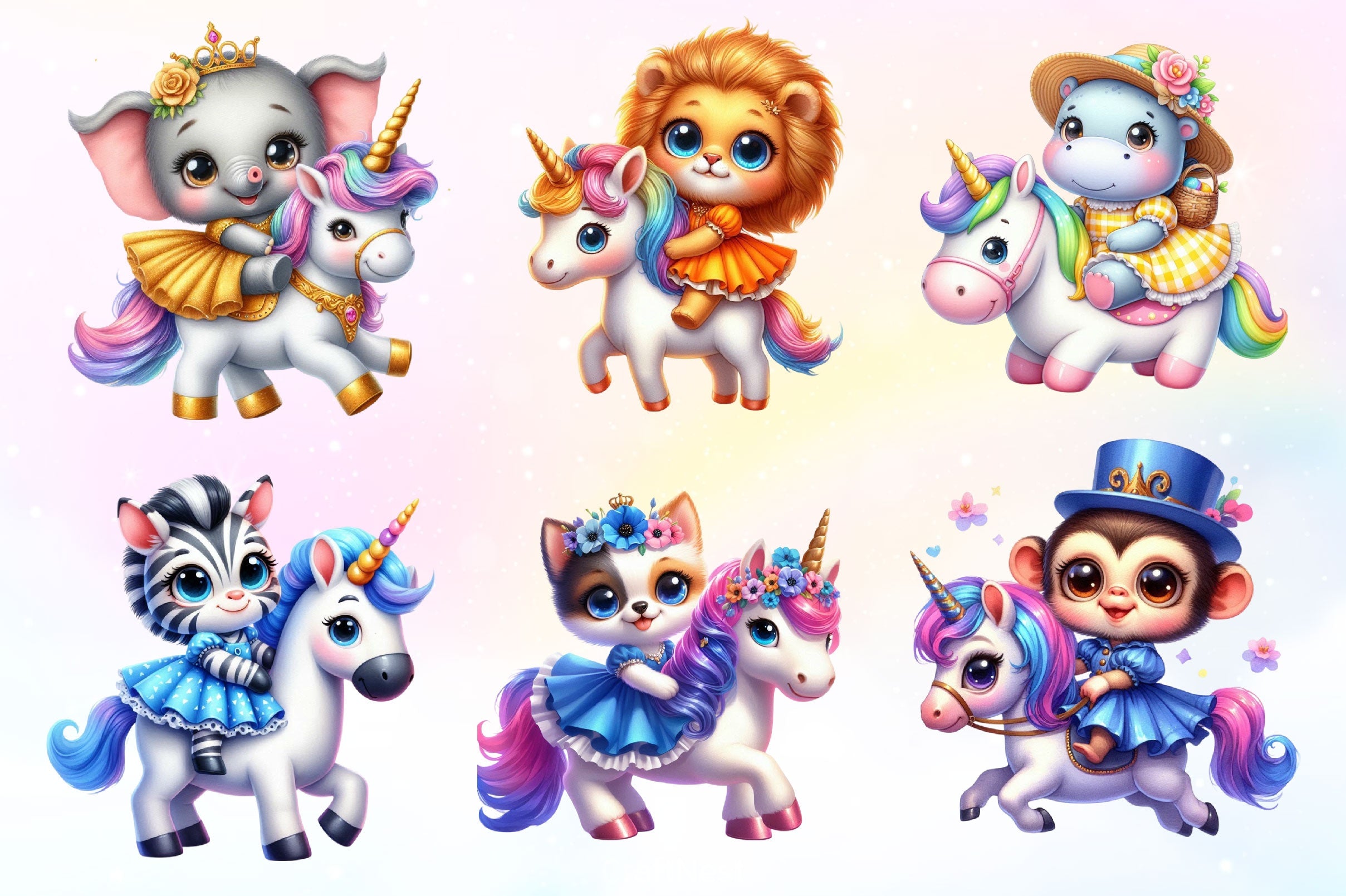 Cute Animals Clipart Bundle 6 - CraftNest - Digital Crafting and Art