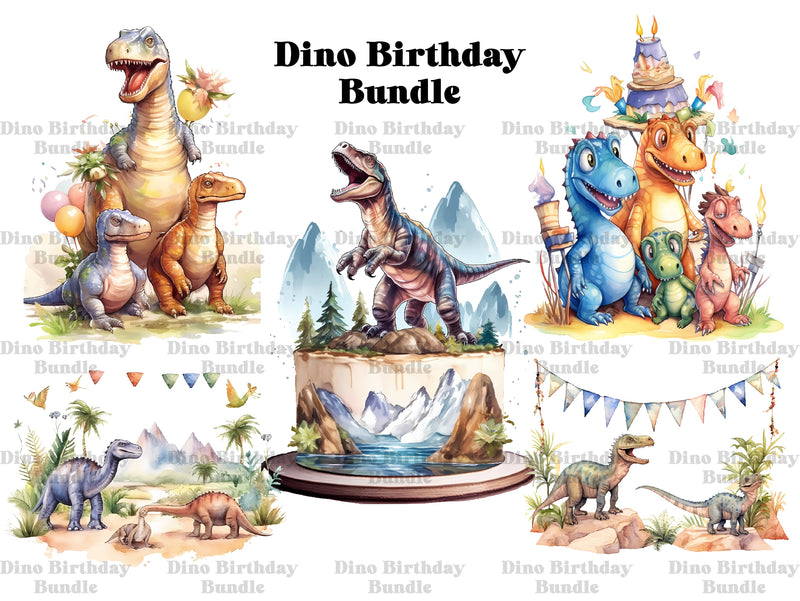 Dino Birthday Clipart - CraftNest