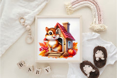 Cute Autumn Chipmunk Clipart Bundle - CraftNest - Digital Crafting and Art