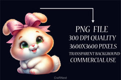 Cute Baby Bunny Clipart Bundle - CraftNest - Digital Crafting and Art