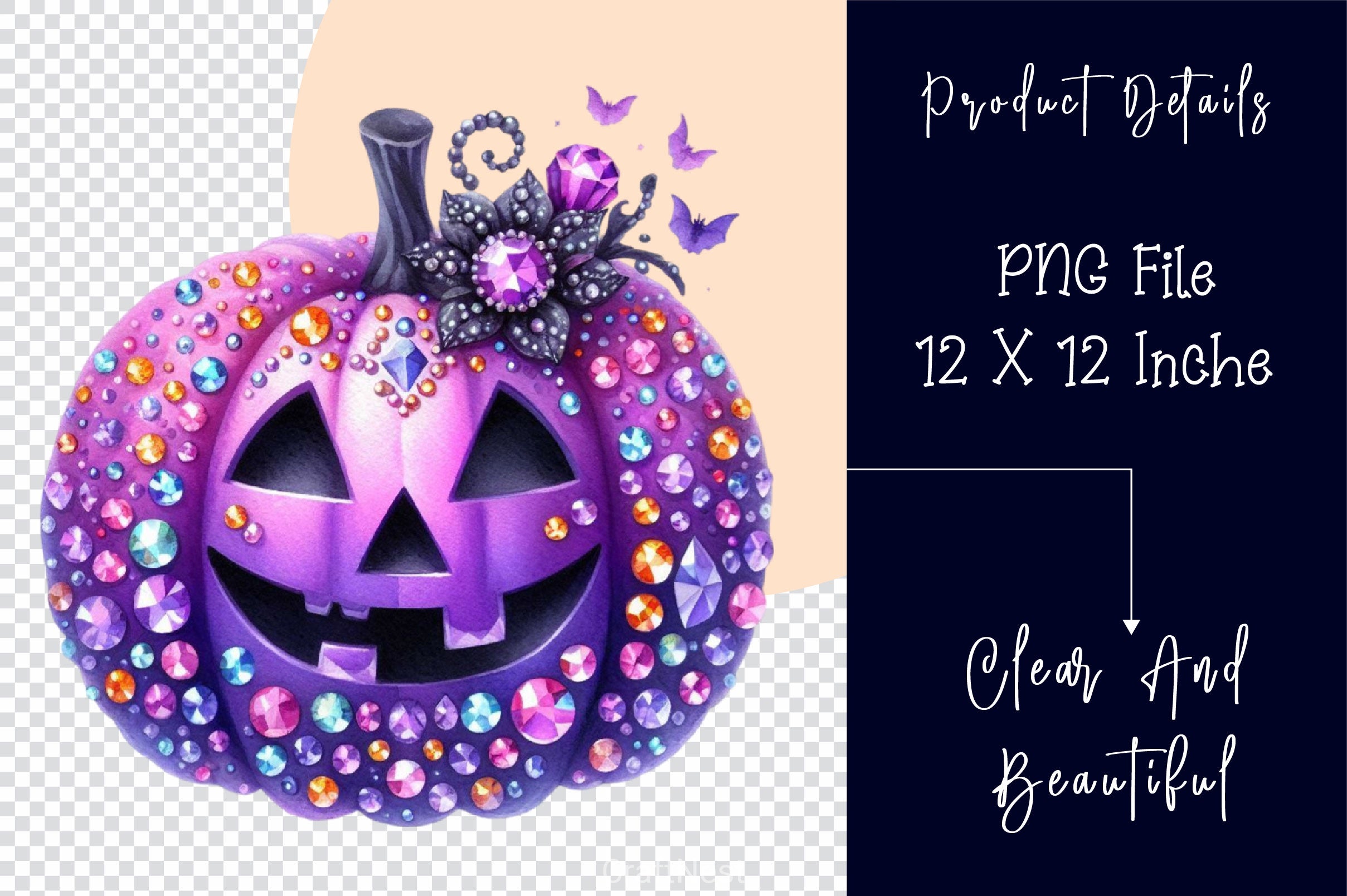 Rhinestone Pumpkin Halloween Clipart Bundle - CraftNest - Digital Crafting and Art