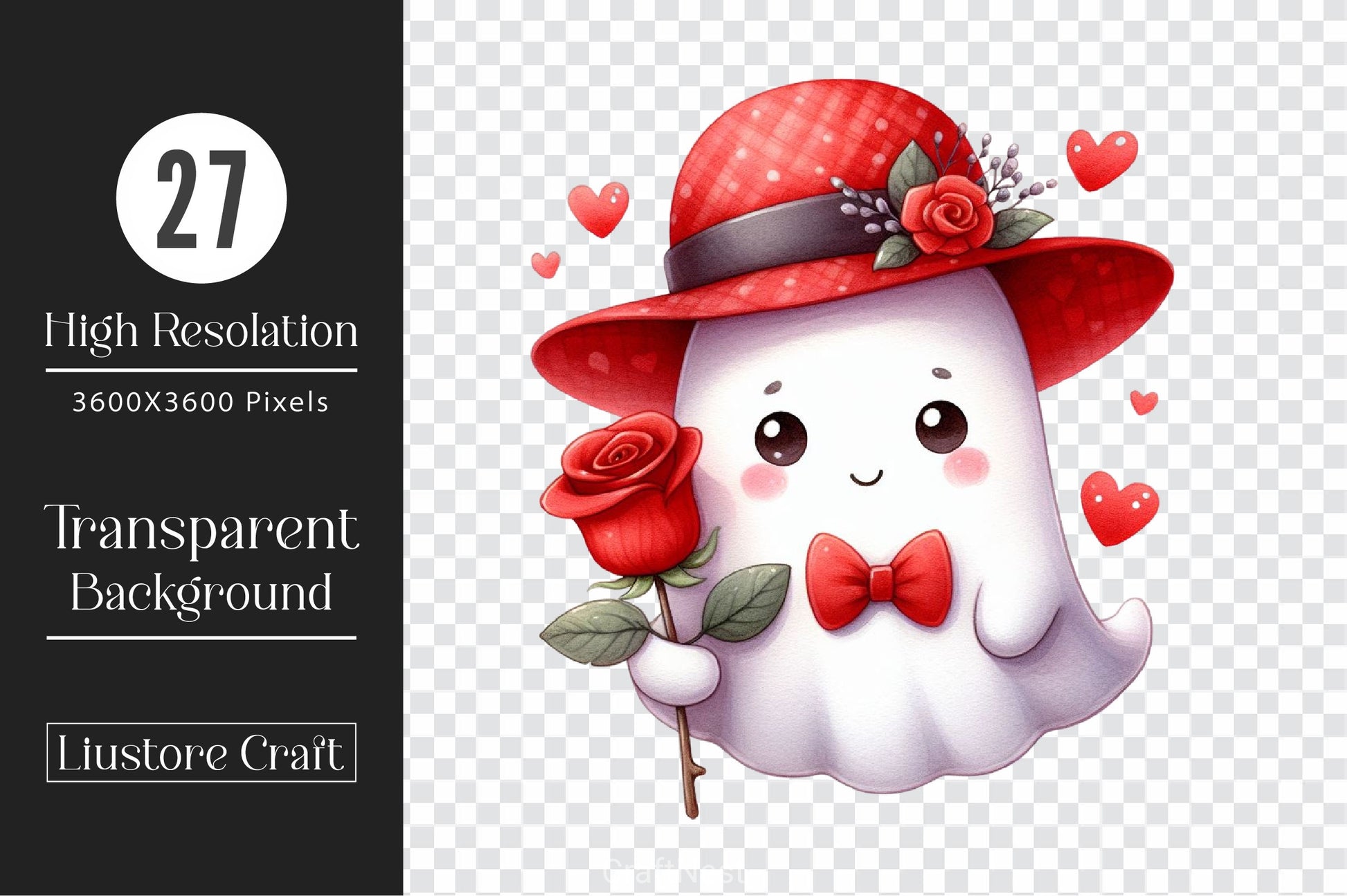 Valentine's Ghosts Clipart Bundle - CraftNest - Digital Crafting and Art