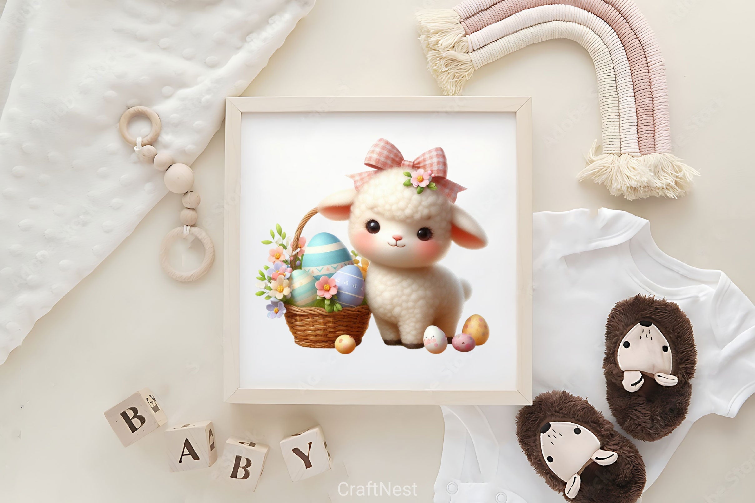 Cute Easter Lamb Clipart Bundle - CraftNest - Digital Crafting and Art