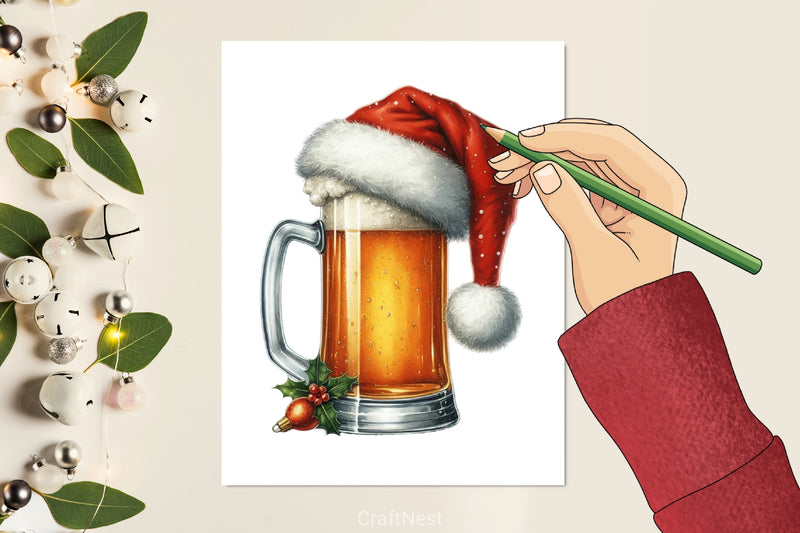 Christmas Beer Cup Clipart Bundle - CraftNest - Digital Crafting and Art