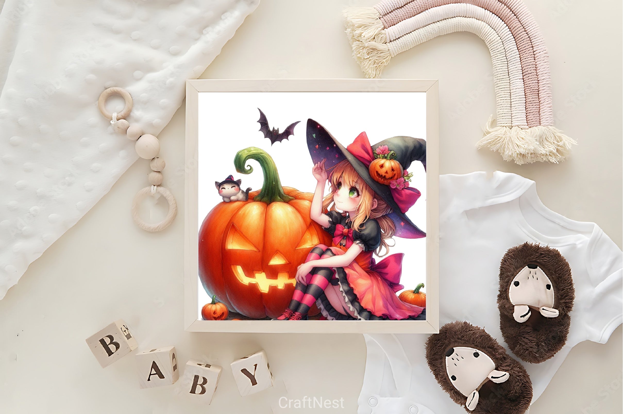 Cute Witch Pumpkin Clipart Bundle - CraftNest - Digital Crafting and Art