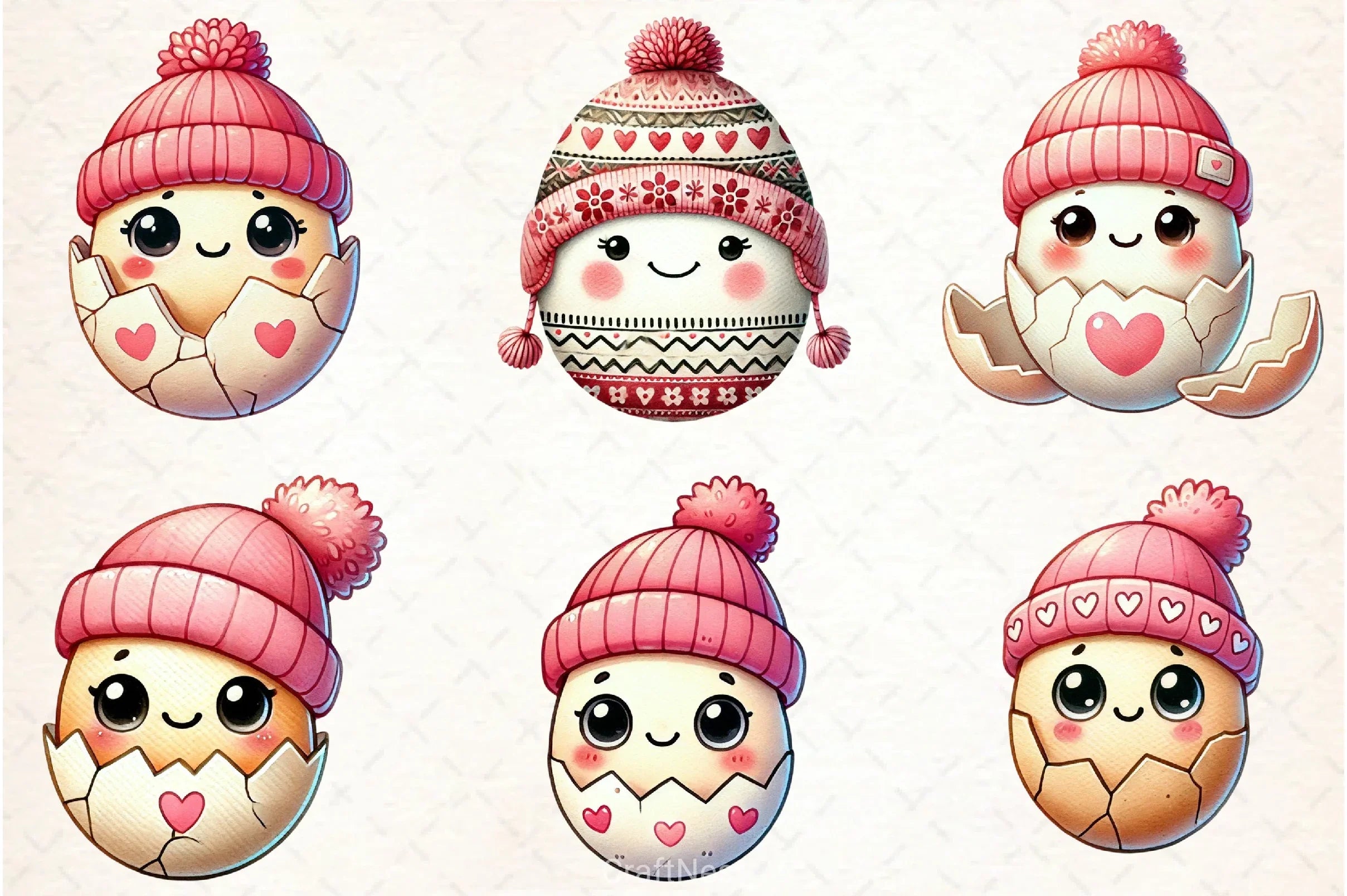 Easter Kawaii Egg Clipart Bundle - CraftNest - Digital Crafting and Art