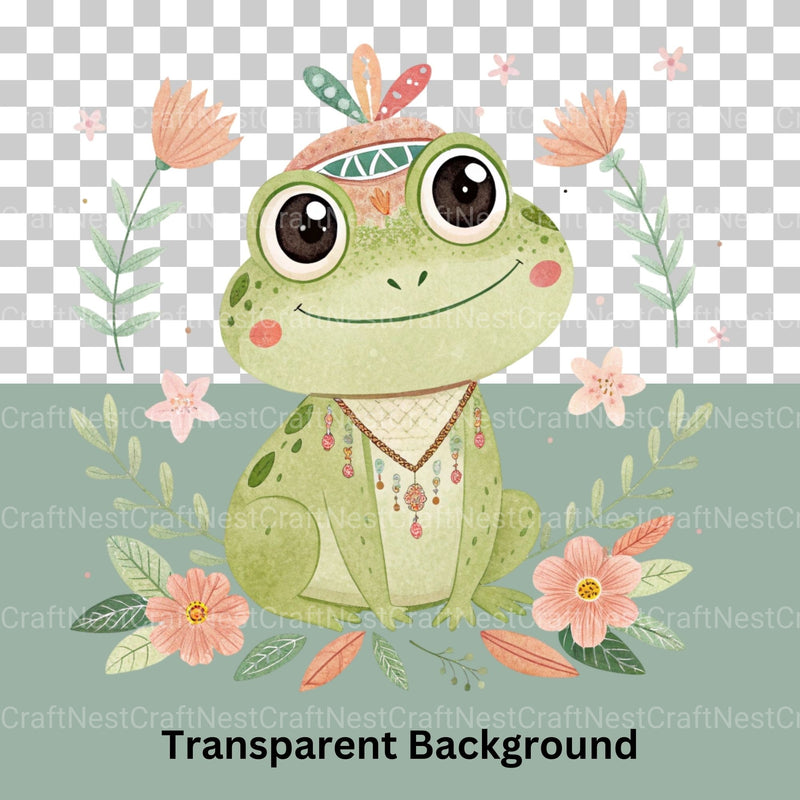 Boho Frogs Clipart Bundle - CraftNest - Digital Crafting and Art