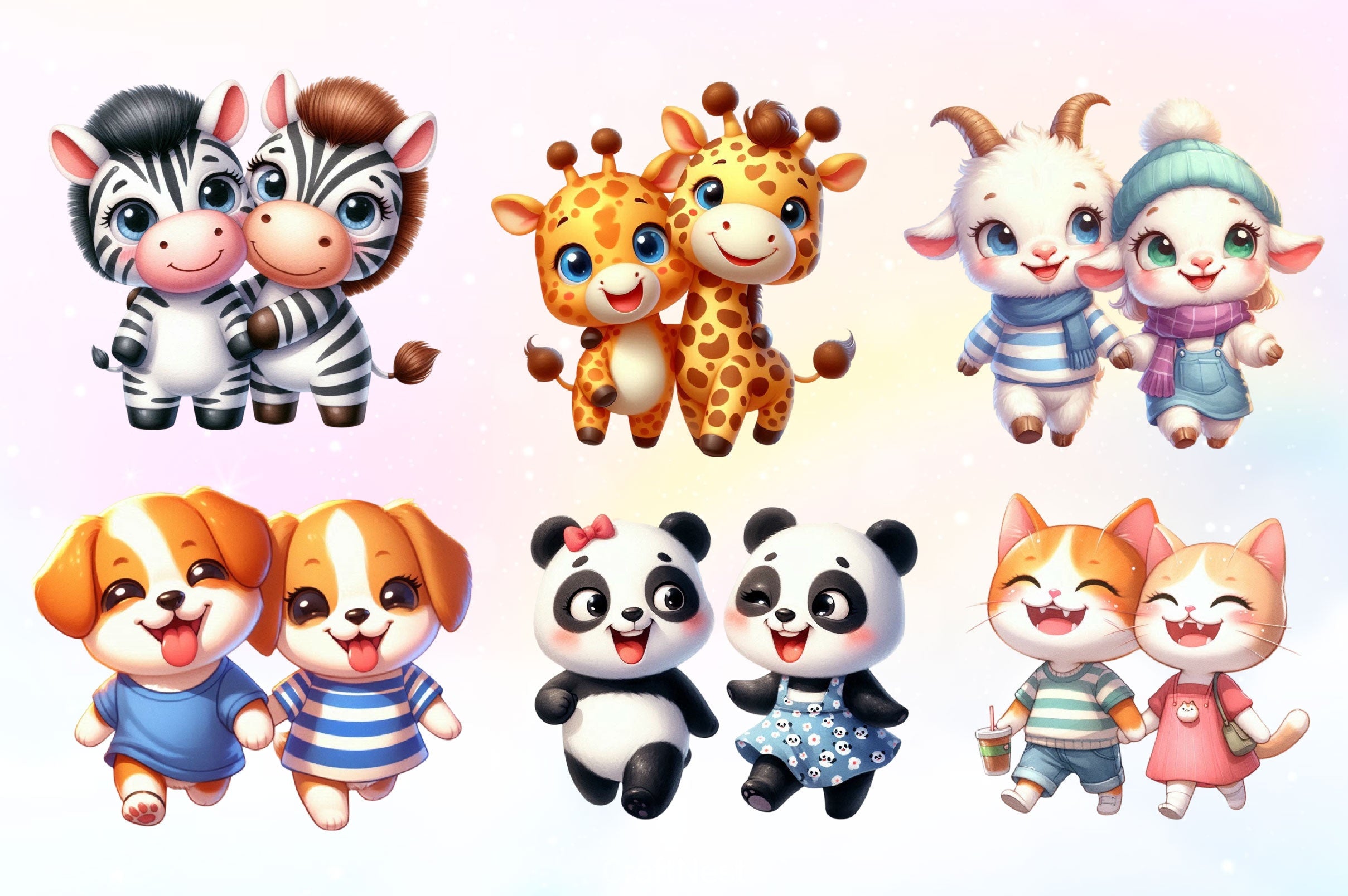 Funny Best Friend Animals Clipart Bundle 2 - CraftNest - Digital Crafting and Art