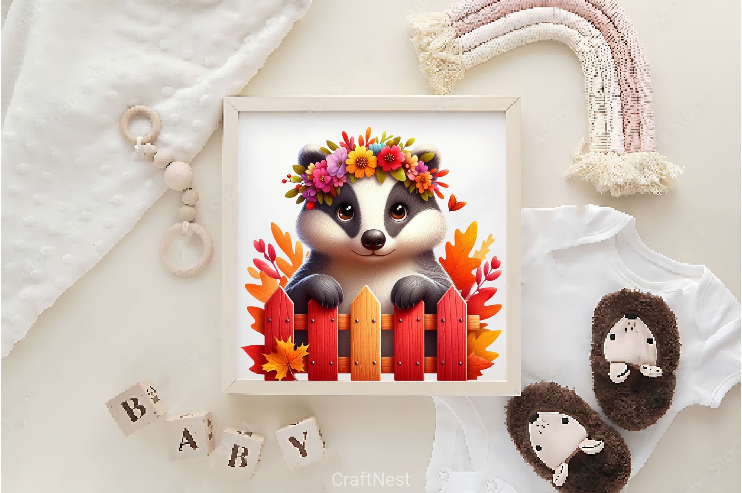 Cute Autumn Badger Clipart Bundle - CraftNest - Digital Crafting and Art